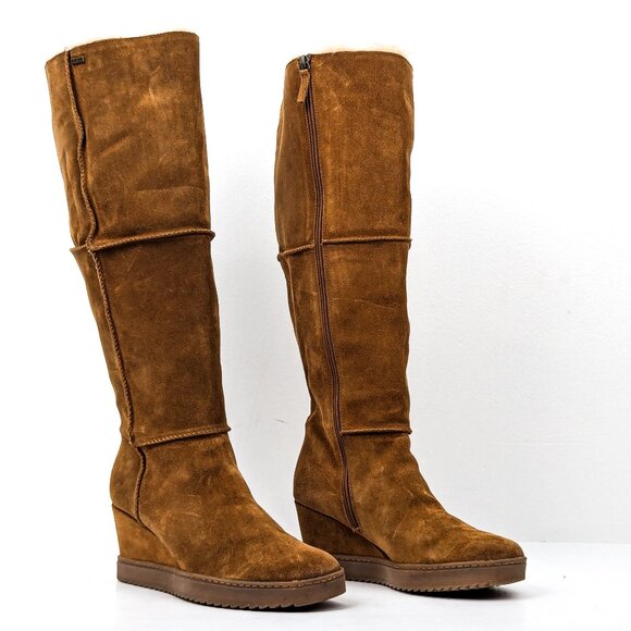 Sofft Women Sovania Saddle Brown Suede Partial Fur...